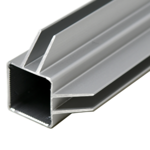 0.50″ centered, two-way L slot extended captive fin extruded aluminum tube by EZTube for 1/4″ panels for maximum panel security