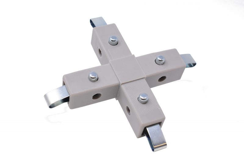 200-313-QR 4-Way Gray Cross Connector, Quick-Release
