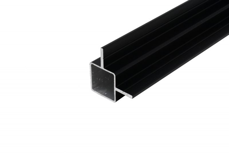 100-190 2-Way Fin Tube for 1/4" Recessed Panel in Matte Black Powder Coating