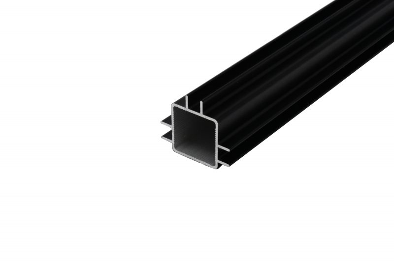 100-280 3-Way Captive Fin Tube for 1/4" Panel in Matte Black Powder Coating
