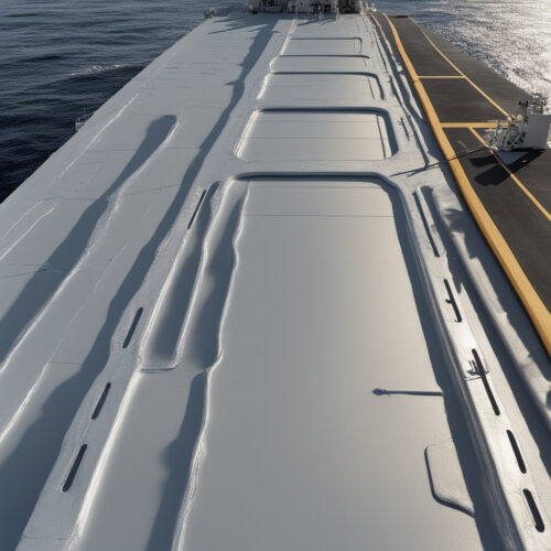 A naval ship deck uses EZTube's extruded aluminum solutions with T slot style square tube framing, press fit fasteners, and boltless steel shelving, EZTube provides custom profiles and industrial supplies. Extruded aluminum redefines the durability and versatility of navy ship storage from EZ Tube